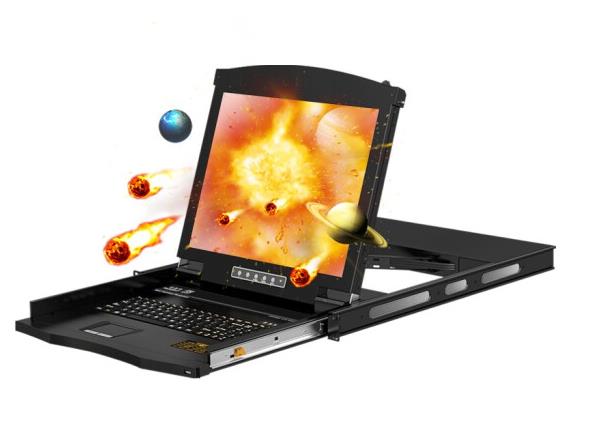 麥森特（MAXCENT）KVM切換器 遙控切換17英寸單口4口8口16口 USB機(jī)架式折疊液晶AE-1701 